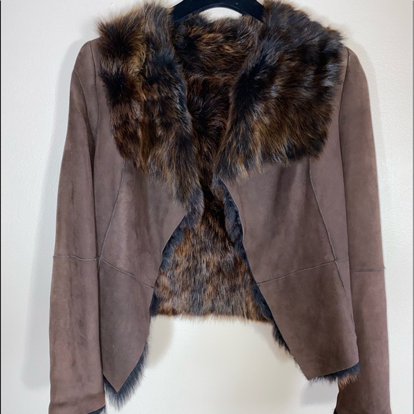 Lamb Shearling Coat 7 For All Mankind Sz S Y2K vintage Old Money Boho Hippie New - Picture 7 of 9